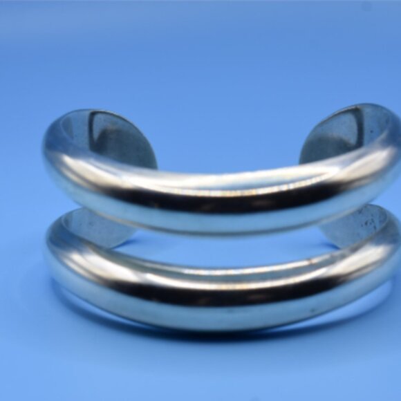 Tiffany & Co Elsa Peretti Wide Double Dome Cuff Bangle Bracelet - Picture 1 of 5